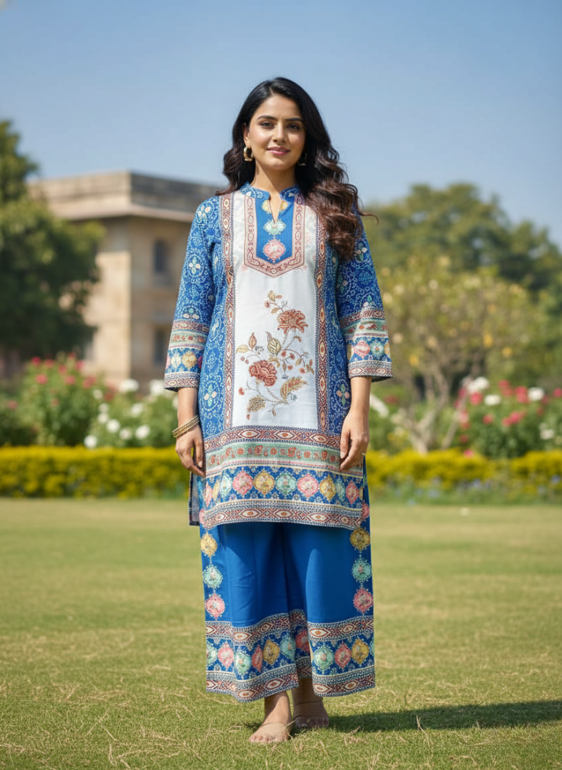 Printed Kurta & Palazzo Co-ord Set