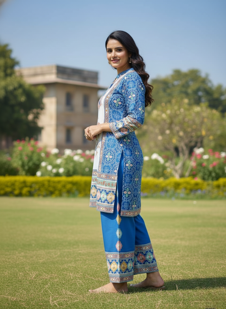 Printed Kurta & Palazzo Co-ord Set - Image 3
