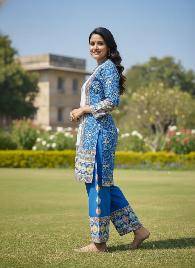 Printed Kurta & Palazzo Co-ord Set - Image 2