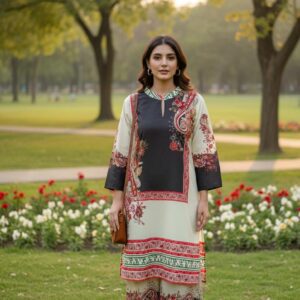 Black and cream co-ord set